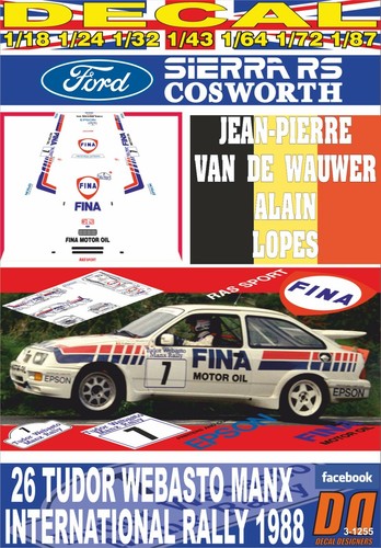 Decal ford sierra cosworth - decal, rs
