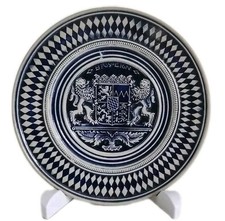 Bayern Germany Stoneware Plate Blue Salt Glaze Wall Dico Collectable Vintage 7"