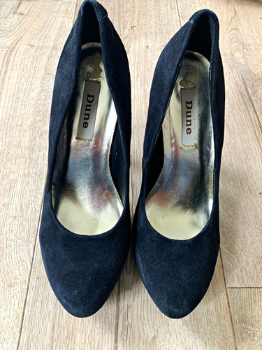 Dune black suede court - suede, shoes