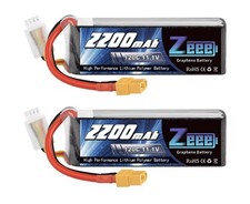 2x Zeee Graphene 3S Lipo Battery 2200mAh 11.1V 120C XT60 for FPV Car Drone Boat