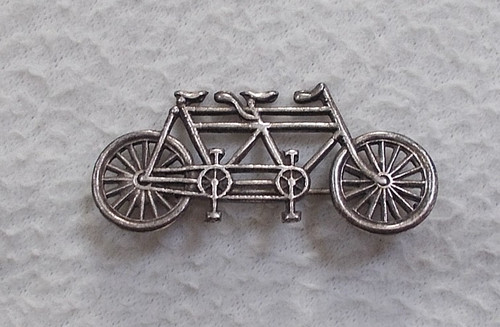 Vintage tandem bicycle lapel - tandem,
