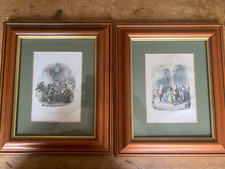 Charles Dickens Pickwick Papers original hand coloured plates in wooden frames