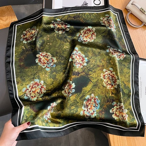 100 silk scarf women vintage - 100%,