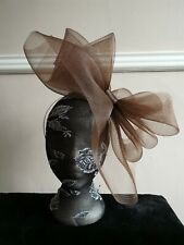 brown headband crin fascinator millinery hat wedding ascot