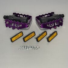 BIKE PURPLE PEDALS 9/16" FIXIE MTB MOUNTAIN RETRO NOS ALUMINIUM CAGE RESIN BODY