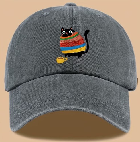 Colourful cat hat baseball cap - cat,