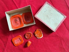 Small Box of 5 Antique Wax Seal Impressions