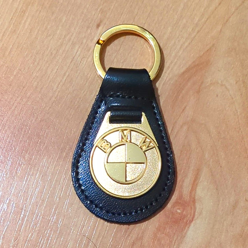 Vintage leather bmw keychain - bmw,