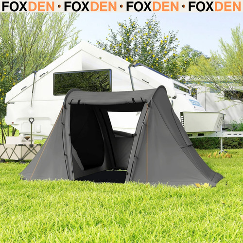 Man camping tent with - with, 2