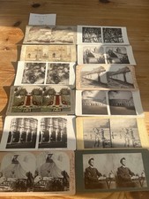 Stereoscope Cards x 12 Mixed