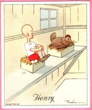 Wix/Kensitas Cigarette Card: Henry 3rd Series 1936 #50 Laying Eggs with Hen