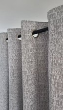 Next Silver Jaquard Shimmer Lined Eyelet Curtains 228x229cm(90x90")