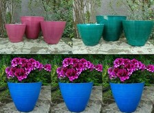 Round Plastic Glossy Garden Plant Pots Flower Pots Planter Tub Outdoor 25 & 30cm