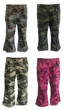 100% Cotton Camo Design Cargo 3/4 Capri Shorts Trousers Army