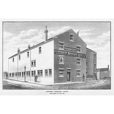 STOKE-ON-TRENT Cooperative Society Longton Crockery Depot - Antique Print 1900