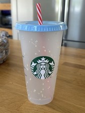 Starbucks Reusable Plastic Confetti Cup With Straw Ex Con