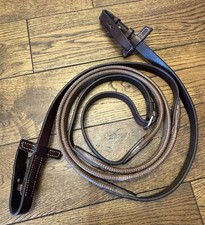 Stubben Full Size Brown Rubber Reins Full Size Good Condition