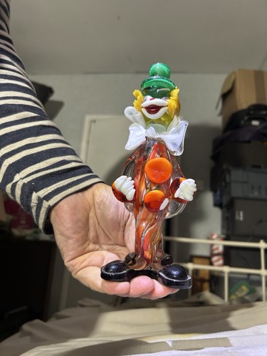 Glass clown figurine - glass,