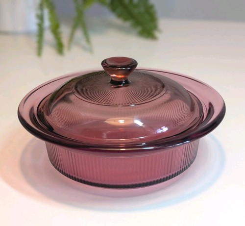 Vision cranberry glass dish - cranberry,