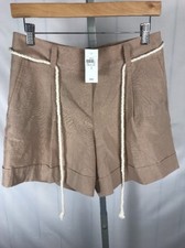 NWT Ann Taylor Shorts 5” Inseam, Sz 2 Chino Khaki Rope Belted Retail $59 (AB)