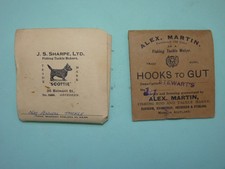 Vintage hooks to gut, in packets. Alex martin / j.s.sharpe