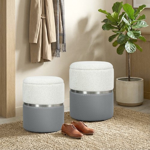 Round ottoman with - storage, set