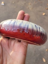 Vintage honey Drip Ware Pottery Posy Ring art deco west Germany 