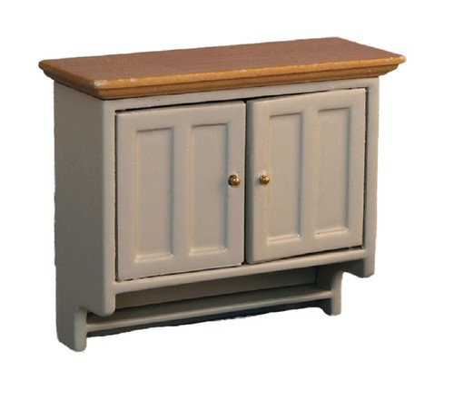 Dolls house grey pine double - dolls,