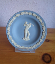 Wedgewood Blue Jasperware Pin Tray Depicting A Golfer In Swing