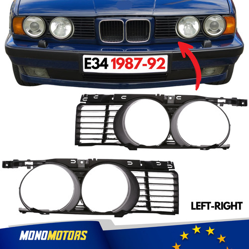 Headlight grilles for bmw e34 - headlight,