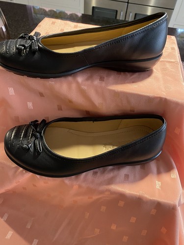Hotter leather ballerina shoe - leather,