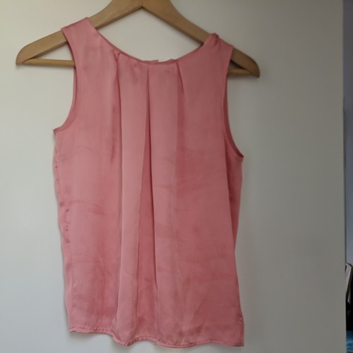 Pink silky faux - satin, vest