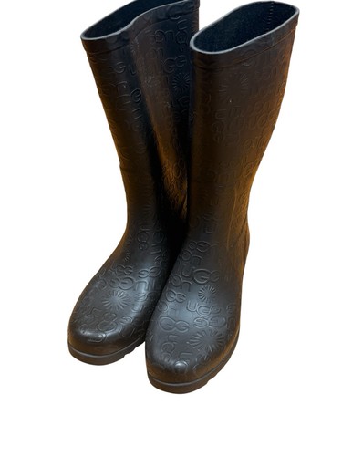 Ugg black rubber rain boots - rubber,