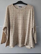 Kim & Co Long Sleeves Top Size XL Beige Gold Colour Excellent Condition