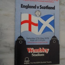 ENGLAND V SCOTLAND SCHOOLBOYS FOOTBALL PROGRAM 27th MAY 1978
