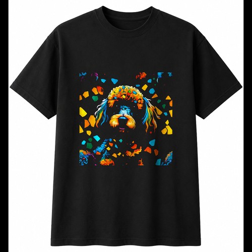 Psychedelic miniature poodle - psychedelic,