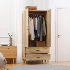 Tall Wooden 2 Door Wardrobe