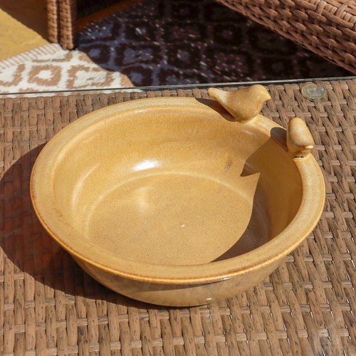 Brown reactive glaze bird - brown,