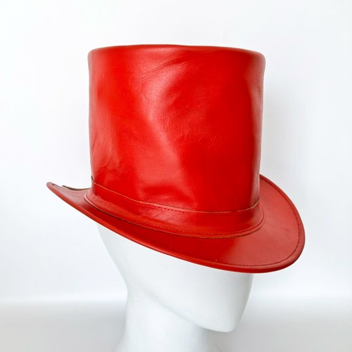 Red leather top - leather, tie