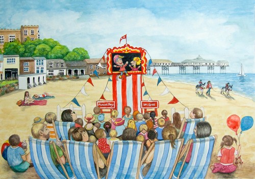 Punch and judy watercolour - punch,