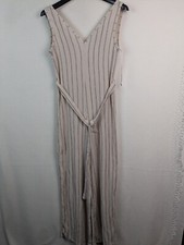 Primark Ladies Size XS V-neck Sleeveless Striped Belted Jumpsuit