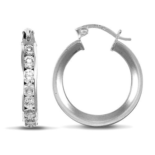 Creole earrings 9ct - creole, white