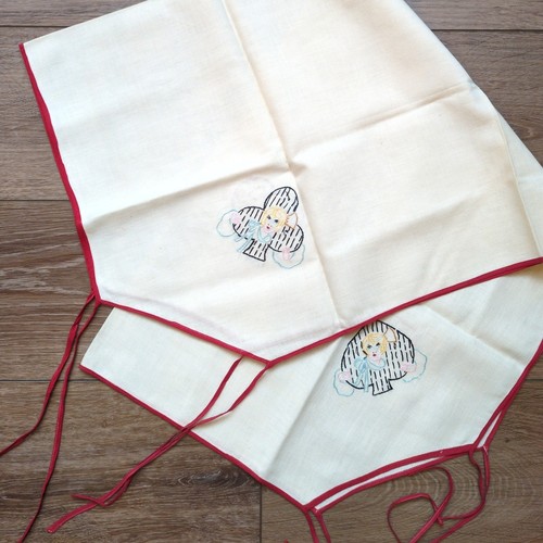 Vtg embroidered card - embroidered,