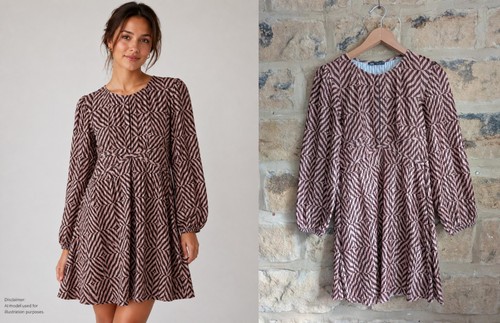 Zara pink brown geometric fit - zara,