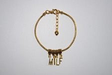 'MILF' Gold Euro Ankle Chain Anklet Mother I'd Like Jewellery Femdom Slut Fetish