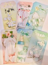 New Baby Card Toppers for Cardmaking, Scrapbooking, Crafts, Gift Tags, pack of 6