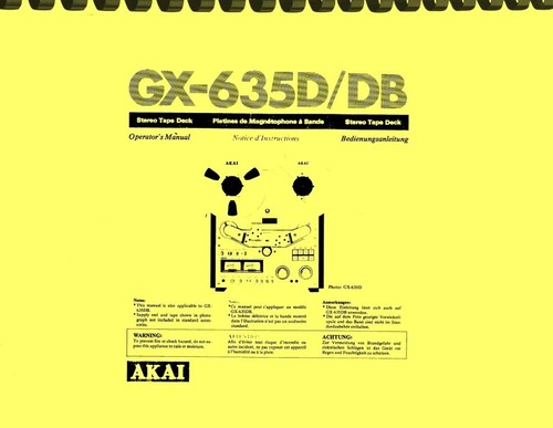 Akai 635d 635db stereo - akai, gx-635d