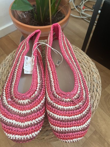 Zara pink striped raffia - zara, woven