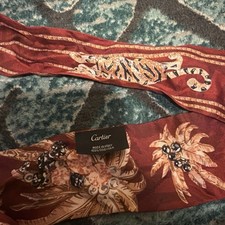 Cartier silk twilly scarf/bandeau - Bag Handle Wrap - Hair Accessory. Neck Scarf