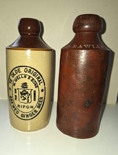 H.D. RAWLINGS  STONEWARE GINGER BEER  BOTTLE and a   W. WELLS RIPON GINGER BEER.